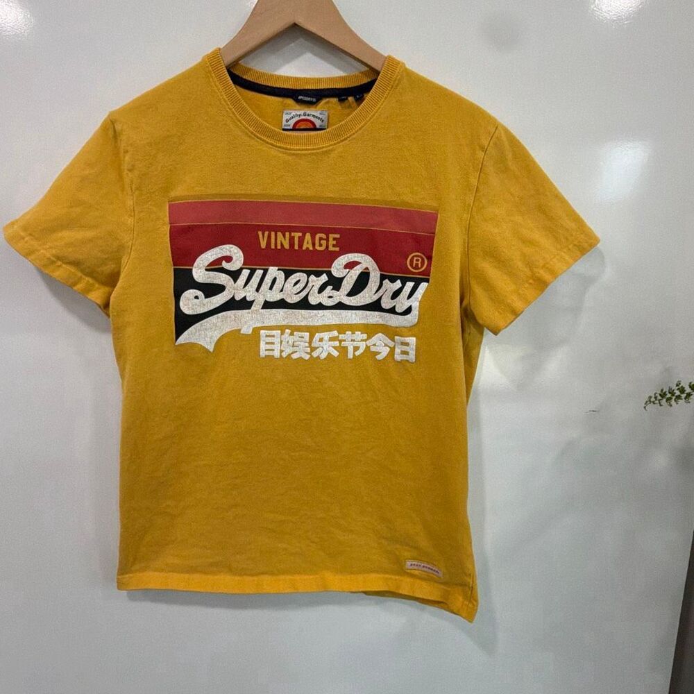 Superdry Vintage Logo Tee Mustard Yellow Size L
